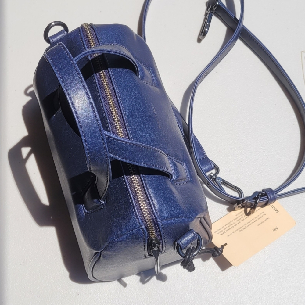 Matt & Nat Mitsuko Small Satchel and Crossbody Bag in Midnight Navy Blue - Picture 5 of 14
